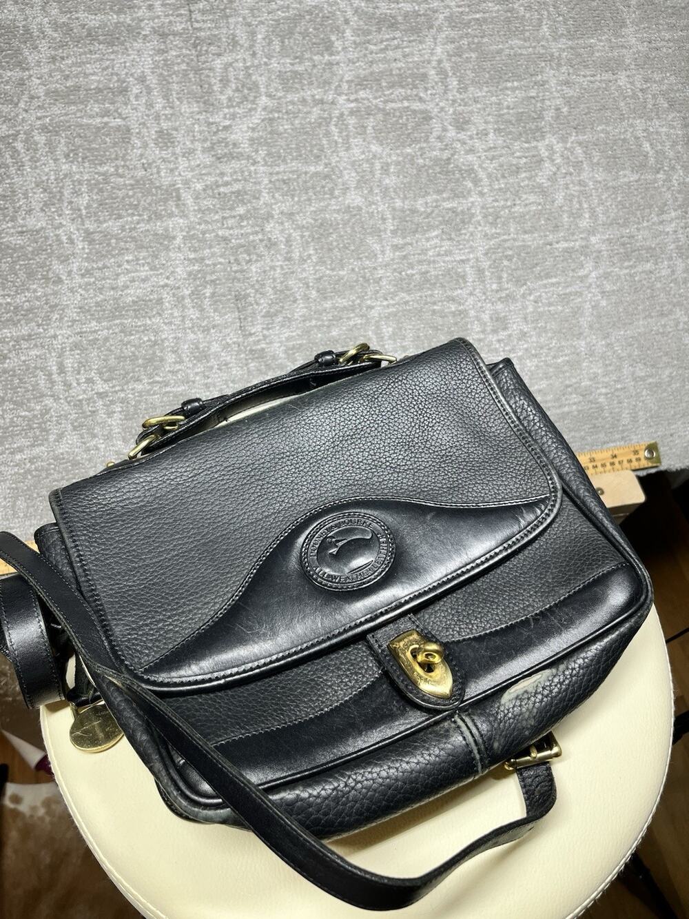 Vintage Dooney And Bourke All Weather Leather Pebble Carrier Bag